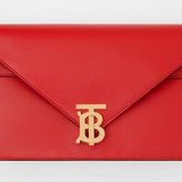 Thumbnail for your product : Burberry Small Leather TB Envelope Clutch
