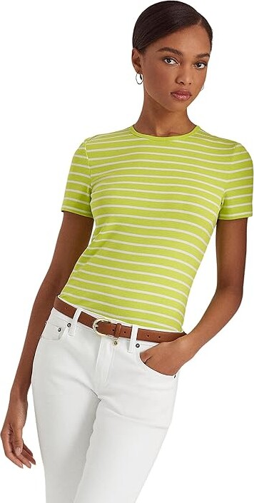 Blive opmærksom Eksisterer Af Gud Women's Yellow And White Striped T Shirts | ShopStyle