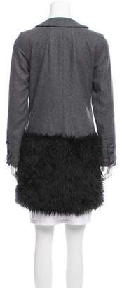 Walter Faux Fur Paneled Double-Breasted Coat