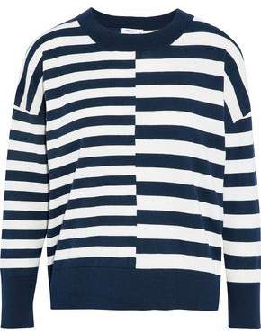 Equipment Striped Cotton And Silk-Blend Sweater
