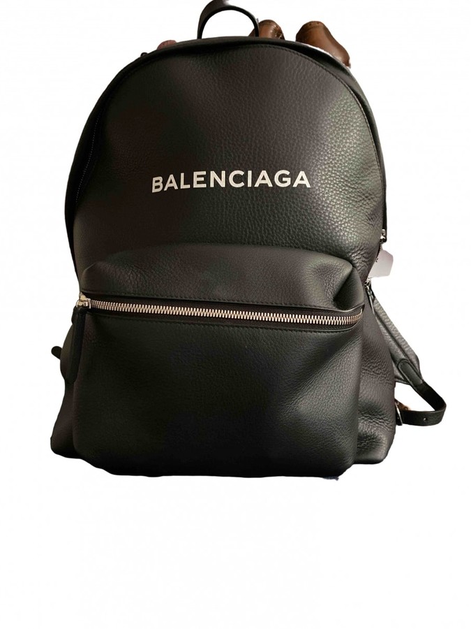 balenciaga black leather backpack
