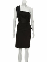 Thumbnail for your product : Alexander McQueen Wool Midi Dress Black