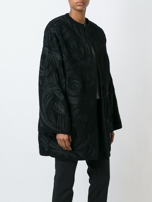 Gianfranco Ferré Pre-Owned Swirl Appliqué Coat