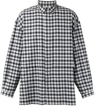 E. Tautz concealed fastening checked shirt