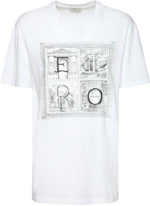 Etro Printed Logo Cotton Jersey T-shirt