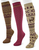 Thumbnail for your product : Muk Luks Women's 3-Pair Knee High Sock Pack