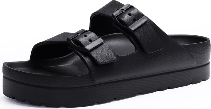 litfun Lifun Summer New Thick Sole Slippers For Women Lightweight Slip On Outdoor Beach Slides Lady EVA House Sandals With Arch Support