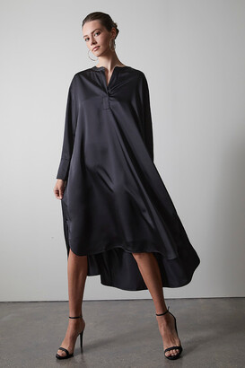 Luxe Charmeuse Oversized Shirtdress