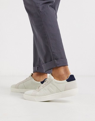 Toms leandro leather trainer in stone