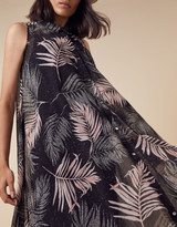 Thumbnail for your product : Monsoon Lola Palm Print Midi Dress in Recycled Fabric Black