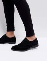 Thumbnail for your product : ASOS Design Derby Brogue Shoes In Black Suede