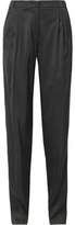 Giorgio Armani - Pleated Silk-satin Tapered Pants - Black