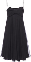 Thumbnail for your product : Valentino Bow-embellished Ruffled Silk-chiffon And Woven Mini Dress