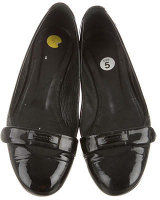 Burberry Patent Leather Round-Toe Flats