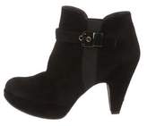 Thumbnail for your product : Stuart Weitzman Suede Round-Toe Ankle Boots