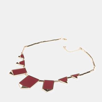 House Of Harlow Sangria Leather Pyramid Station Necklace