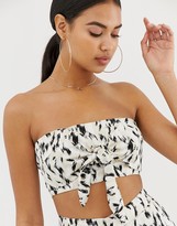 Thumbnail for your product : 4th & Reckless printed wrap top with tie sash in white