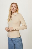 Thumbnail for your product : Coast Button Through Ponte Top With Collar Detail