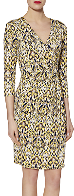 Gina Bacconi Abstract Print Jersey Dress, Lemon