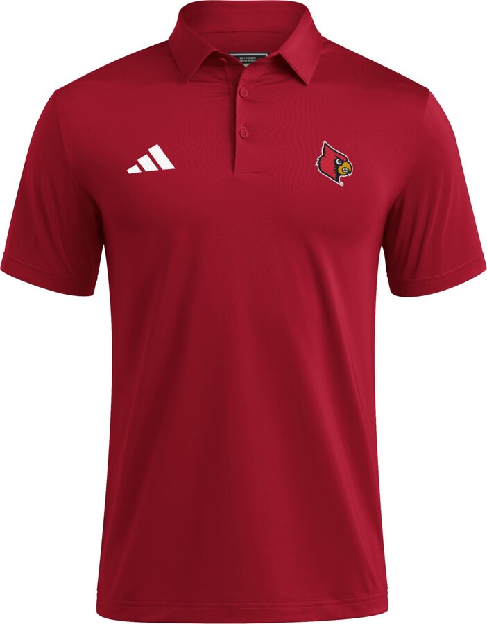 adidas Men's Louisville Cardinals Medium Red Ultimate365 Mesh Polo, Small