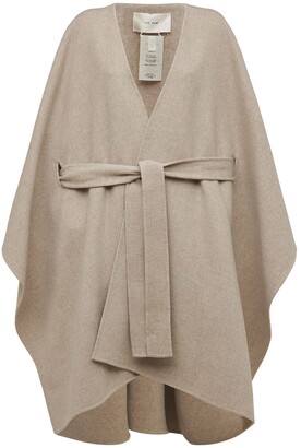 Womens Clothing Coats Capes The Row Toba Wool-blend Belted Cape in Beige Natural 