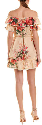 Few Moda Off-The-Shoulder Linen-Blend Mini Dress