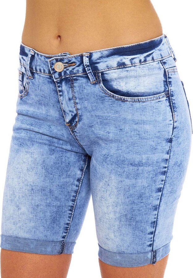 SS7 Women's Denim Knee Shorts ShopStyle