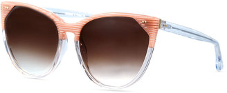 Thierry Lasry Swappy Streaked Cat-Eye Sunglasses, Pink