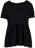 Thumbnail for your product : boohoo Scoop Neck Peplum Top