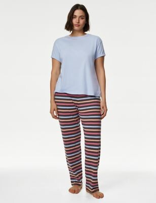 M&S Collection Dream Satin™ Star Print Pyjama Set - ShopStyle