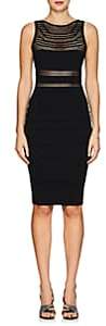 Narciso Rodriguez Women's Crochet-Inset Rib-Knit Fitted Dress - Black