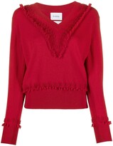 Thumbnail for your product : Barrie floral V-neck cashmere jumper