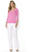 Thumbnail for your product : Lauren Ralph Lauren Mercerized Cotton V-Neck Sweater