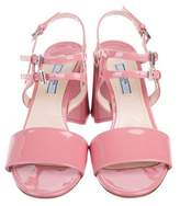 Thumbnail for your product : Prada Patent Leather Multistrap Sandals