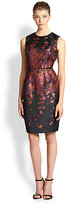 Thumbnail for your product : Carmen Marc Valvo Floral Brocade Dress
