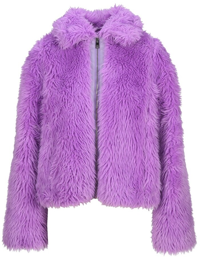Alex Perry Hutton Cropped Faux-fur Jacket in Purple Womens Clothing Jackets Fur jackets 