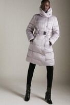 Thumbnail for your product : Karen Millen Satin Belted Padded Coat