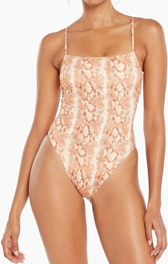 Vitamin A Jenna One Piece Swimsuit In Sand Snake Print