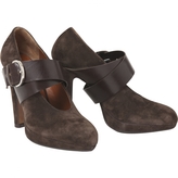 Thumbnail for your product : Michel Perry Brown Suede Heels
