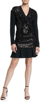 Thumbnail for your product : Diane von Furstenberg Mara Tiered Sequined Long-Sleeve Ruffle Dress