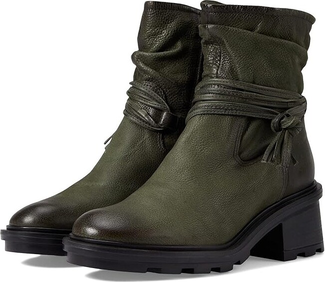 Miz Mooz, Shoes, Miz Mooz Boots Womens Size 85 Green Blue Ocean Leather  Button Ankle Louise Nwot