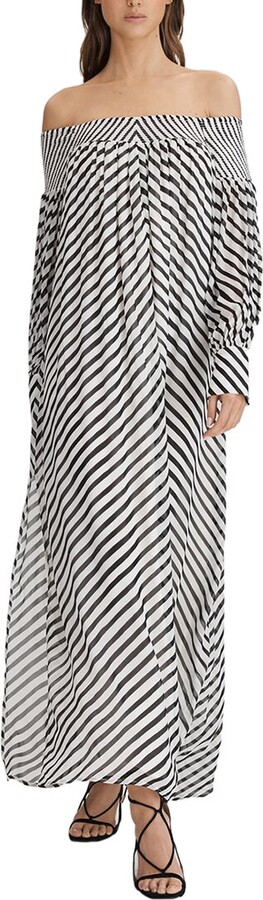 Reiss Fabia Bardot Stripe Maxi Dress