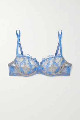 I.D. Sarrieri Petal Bloom Embroidered Tulle Underwired Balconette Bra