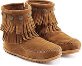Thumbnail for your product : Minnetonka Concho Fringed Suede Ankle Boots with Studs