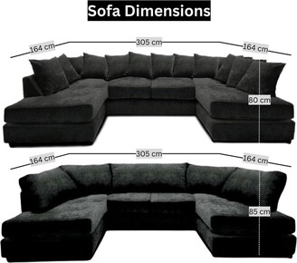 Furniture 786 Windsor Scatter Back 6 Seater U Shaped Corner Chenille Fabric Sofa - ShopStyle Sectionals