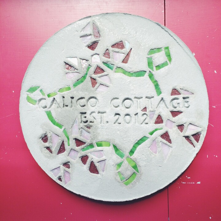 Etsy Personalized Garden Stepping Stone With Mosaic Glass Flowers | Large Pink