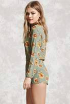 Thumbnail for your product : Forever 21 Sunflower Print Surplice Romper