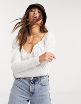 Thumbnail for your product : Free People ladybug long sleeve milkmaid top in white