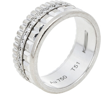 Boucheron Quatre Radiant Edition Diamond 18K White Gold Small Ring Size 51