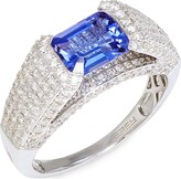 Thumbnail for your product : Effy 14K White Gold, Diamond & Tanzanite Studded Ring